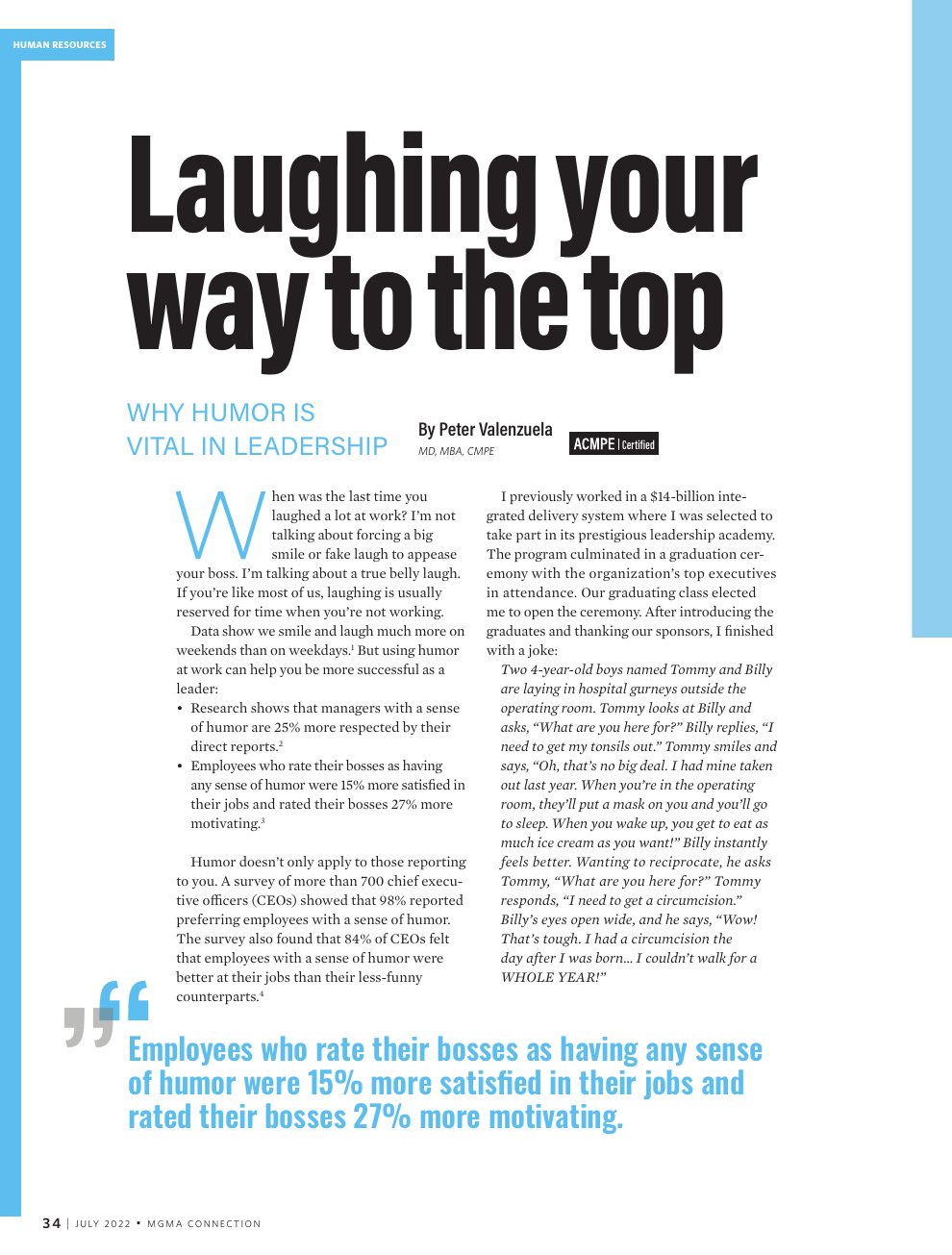 First page of Laughing Your Way to the Top: Why Humor Is Vital in Leadership
